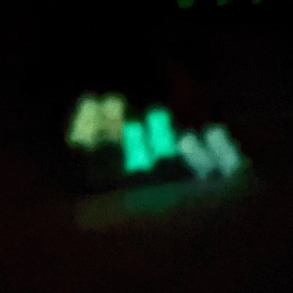 NWT, Glow in the Dark Pastel Gummy Bear Dangle Earrings, 3 Pairs